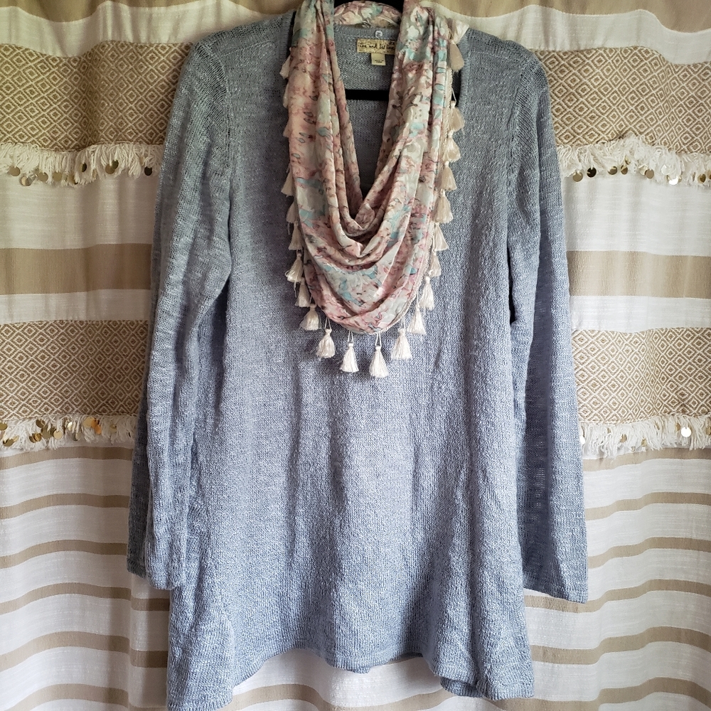Live and Let Live | Blue Knit Sweater and Scarf